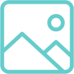 Eine vereinfachte Darstellung von Bergen und Sonne