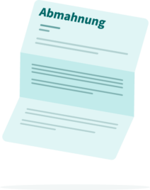 Auf einem Brief steht "Abmahnung"