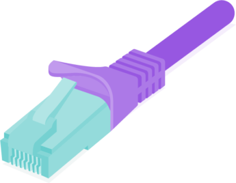 Grafik eines LAN-Steckers.