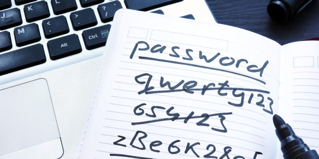 Strong,And,Weak,Easy,Password.,Note,Pad,And,Laptop.
