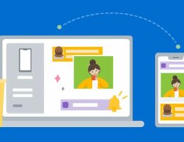 Grafische Darstellung der Verbindung von Laptop und Smartphone.