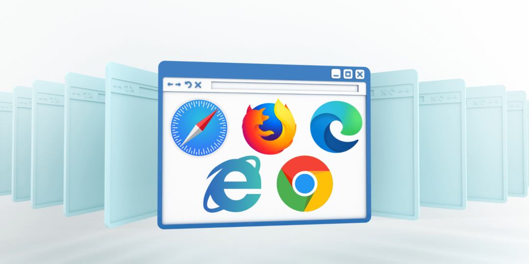 Logos der populärsten Browser in einem Fenster. Bild: Canva