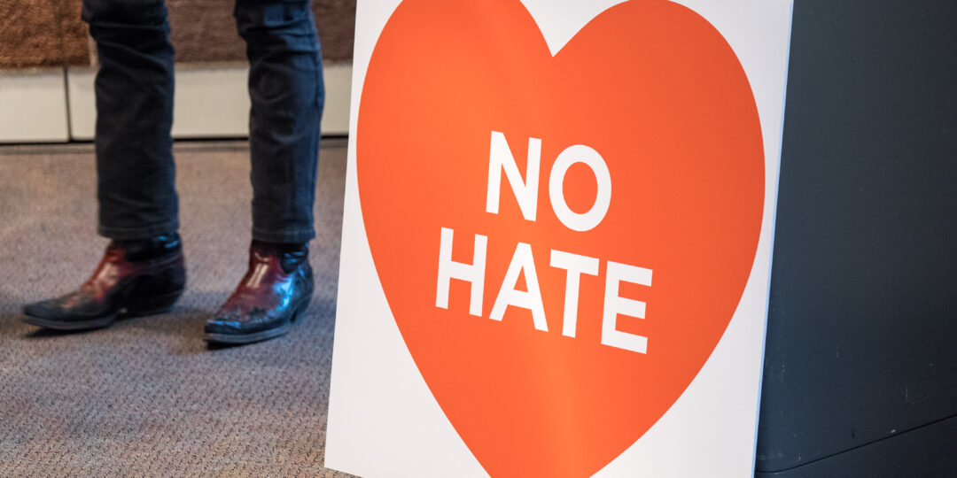 No Hate-Aufruf in Anti-Hatespeech-Kampagne