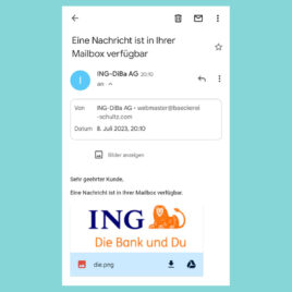 Beispiel einer Phishing Mail