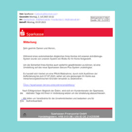 Beispiel einer Phishing Mail