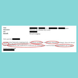 Beispiel eines CEO-Fraud