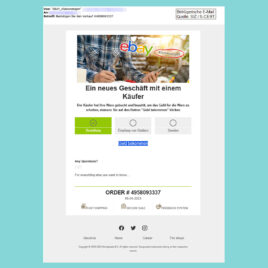 Beispiel einer Kleinanzeigen Betrugsmail