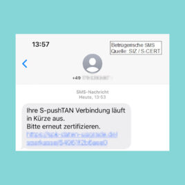 Beispiel einer Phishing SMS