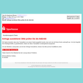 Beispiel einer Phishing-Mail